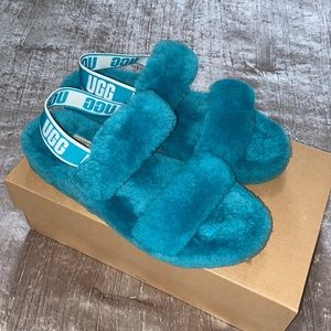 Ugg Oh Yeah Sling Back Slippers - Aqua Blue